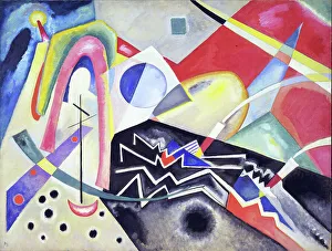 Bauhaus Prints: White Zig Zags, 1922. Creator: Kandinsky, Wassily Vasilyevich (1866-1944)