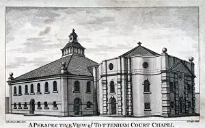 Methodist Collection: Whitefields Tabernacle, Tottenham Court Road, St Pancras, London, 1772. Artist: J Lodge
