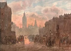 Dusk Gallery: Whitehall from Charing Cross, c1899, (c1900). Creator: Unknown
