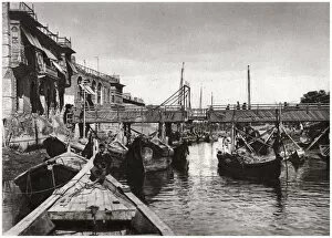 Al Basrah Gallery: The Whiteley Bridge, Ashar Creek, Basra, Iraq, 1925. Artist: A Kerim