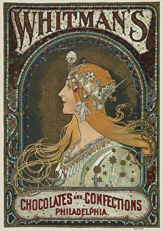 Whitman's chocolates and confections. Philadelphia, c. 1900. Creator: Mucha, Alfons Marie (1860-1939)