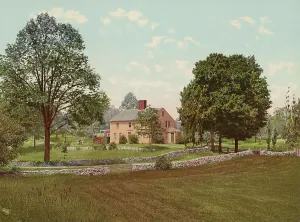 Photochrom Print Prints: Whittier's birthplace, Haverhill, c1900. Creator: Unknown
