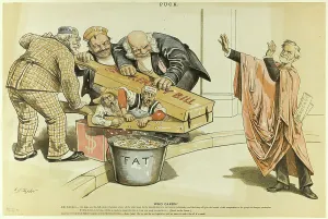 Extraction Prints: Who Cares?, from Puck, published October 15, 1890. Creator: Charles Jay Taylor