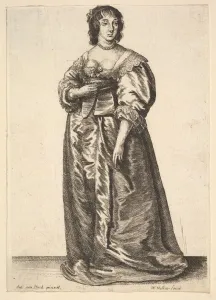 Wenceslaus And Xa0 Prints: Whole-length lady, after Anthony van Dyck, 1625-77. Creator: Wenceslaus Hollar