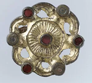 Cloisonne Gallery: Whorl-Shaped Brooch, Frankish, 550-650. Creator: Unknown
