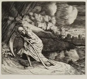 Ominous Prints: Wi Girning O His Chaps, 1888. Creator: William Strang