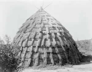 Grass Hut Prints: Wichita grass-house, c1927. Creator: Edward Sheriff Curtis
