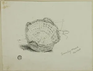Laundry Basket Prints: Wickerwork Washbasket, 1808/47. Creator: Joshua Cristall
