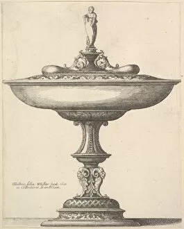 A wide cup with ornamental stem, 1646. Creator: Wenceslaus Hollar