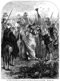 The widow of the Black Prince appealing to Wat Tyler for protection from the mob, 1381
