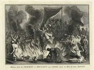Funeral Pyre Prints: Widow Burning in India, 1728. Artist: Picart, Bernard (1673?1733)