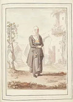 1776 Prints: A Widow Woman of Procida, leaf from A Collection of Dresses by David Allan Mostly from Nature