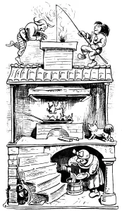 Prankster Gallery: The Widows House (Second Trick), 1865. Artist: Wilhelm Busch