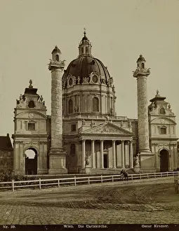 Portico Prints: Wien. Die Carlskirche, late 19th century. Creator: Oscar Kramer
