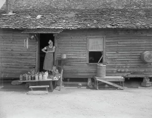 Provisions Prints: Wife and child of sharecropper near Gaffney, South Carolina, 1937. Creator: Dorothea Lange