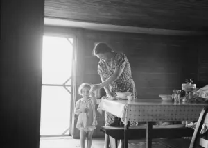 Wafer Iron Prints: Wife and child of tobacco sharecropper