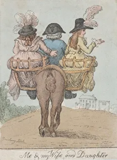 Gambado Geoffrey Prints: Me and My Wife and Daughter, 1780-1800. Creator: Unknown