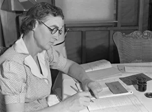 Accounting Gallery: Wife of FSA borrower keeps account of loan of... Dead Ox Flat, Malheur County, Oregon, 1939