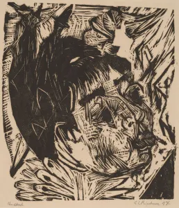 Die Brucke Prints: Wife of Professor Schaxel, 1917-1918. Creator: Ernst Kirchner