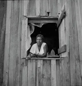 Georgia United States Of America Prints: Wife of turpentine worker near DuPont, Georgia, 1937. Creator: Dorothea Lange