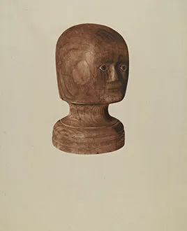 Wig Block, 1935/1942. Creator: Mildred E Bent