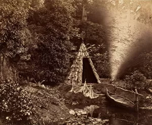 The Wigwam, a Canadian Scene at Penllergare, ca. 1855. Creator: John Dillwyn Llewelyn