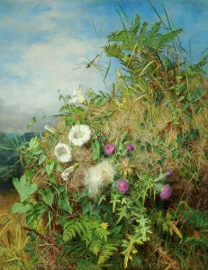 Wild flowers at the corner of a cornfield. Creator: Mutrie, Martha Darley (1824-1885)