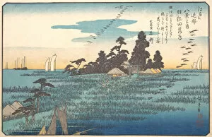 Ando Collection: Wild Geese at Haneda, 19th century. Creator: Ando Hiroshige