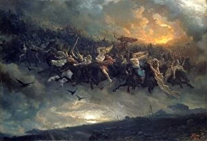 Odin Gallery: The wild Hunt of Odin, 1872. Creator: Arbo, Peter Nicolai (1831-1892)