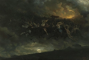Folk Life Prints: The wild Hunt of Odin, 1872. Creator: Peter Nicolai Arbo