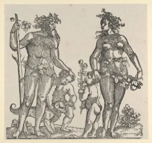 Hans Schäufelein Prints: Wild Man and Wild Woman, 1545. Creator: Hans Guldenmond