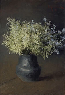 Isaak Ilyich 1860 1900 Gallery: Wild violets and forget-me-nots, 1889. Artist: Levitan, Isaak Ilyich (1860-1900)