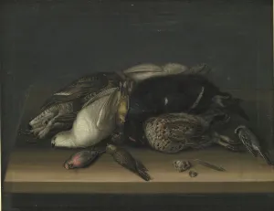 Wildfowl Prints: Wildfowl on a Wooden Table, 1648-1681. Creator: Jacob Biltius