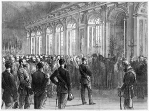 Hohenzollern Prints: Wilhelm I, King of Prussia, being proclaimed first Emperor of Germany, 1871