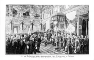 Reichstag Prints: Wilhelm II and the ministers at the opening of the Reichstag (25 June 1888), 1900