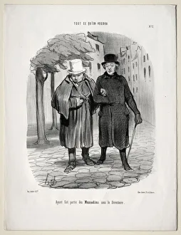 Honoredaumier French Prints: What you will, plate 7: Having taken the part of dandies under the Directory, 1847