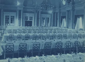 Banqueting Prints: Willard Hotel ballroom arranged for a banquet