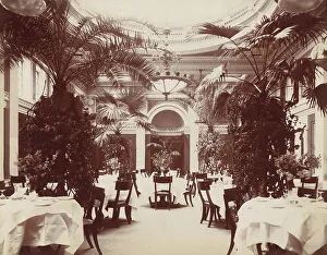 Houseplant Prints: Willard Hotel - dining room, between 1910 and 1910. Creator: Frances Benjamin Johnston