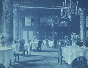 Cyanotypes 1900 1910 Gmgpc Prints: Willard Hotel - dining room, between1901 and 1910. Creator: Frances Benjamin Johnston