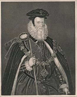Burghley Collection: William Cecil, Lord Burghley. (early-mid 19th century). Creator: Henry Thomas Ryall