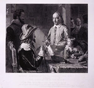 Images Dated 8th August 2006: William Harvey demonstrating to King Charles I his theory of the circulation of the blood, 1851