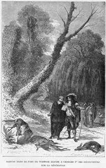 William Harvey, English physician, in Windsor Park, 17th century (1870)