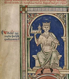Historia Anglorum Gallery: William I (From the Historia Anglorum, Chronica majora). Artist: Paris, Matthew (c. 1200-1259)