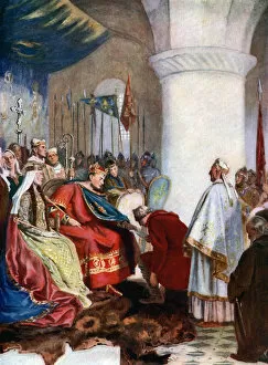 Charter Collection: William I granting a charter to the City of London, 1075, (c1920). Artist: John Seymour Lucas
