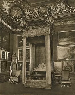 William Stuart Gallery: William IIIs State Bedstead in the Great Bedchamber, 1927. Artists: Edward F Strange, Unknown