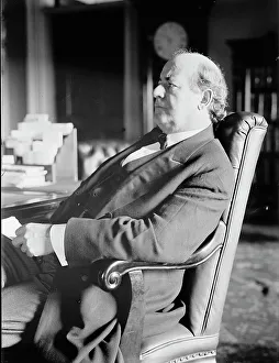 William Jennings Bryan, Rep. from Nebraska, at desk, 1914. Creator: Harris & Ewing. William Jennings Bryan, Rep. from Nebraska, at desk, 1914. Creator: Harris & Ewing