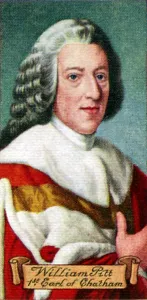 Brompton Prints: William Pitt, 1st Earl of Chatham, taken from a series of cigarette cards, 1935