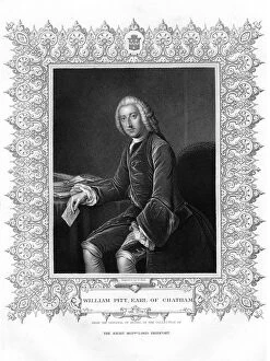 Earl Of Chatham Collection: William Pitt, 1st Earl of Chatham, British Whig statesman, (19th century). Artist: W Holl
