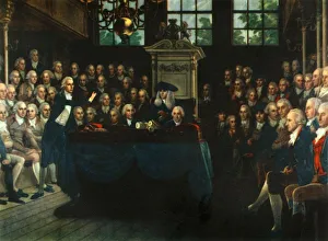 William Pitt, the Younger, Addressing the Commons, 1793, (1947). Creator: Anton Hickel