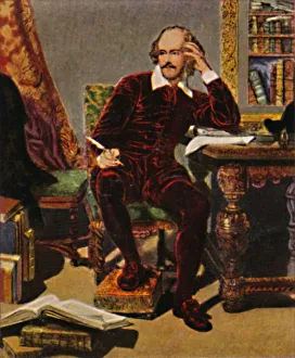 Shakespeare Collection: William Shakespeare 1564-1616. - Gemalde von J. Faed, 1934